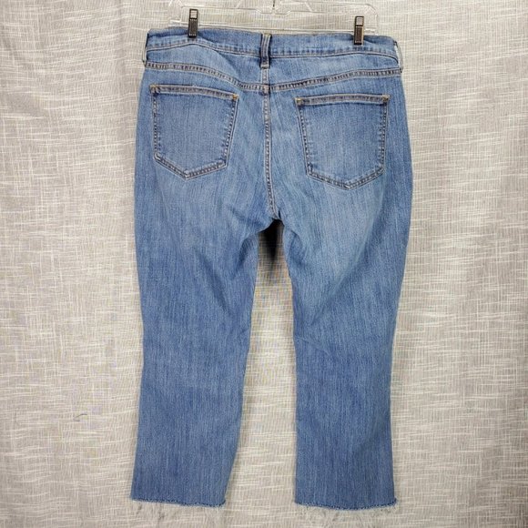 Old Navy The Flirt Crop Jeans 14 Stretch Frayed - Picture 3 of 3
